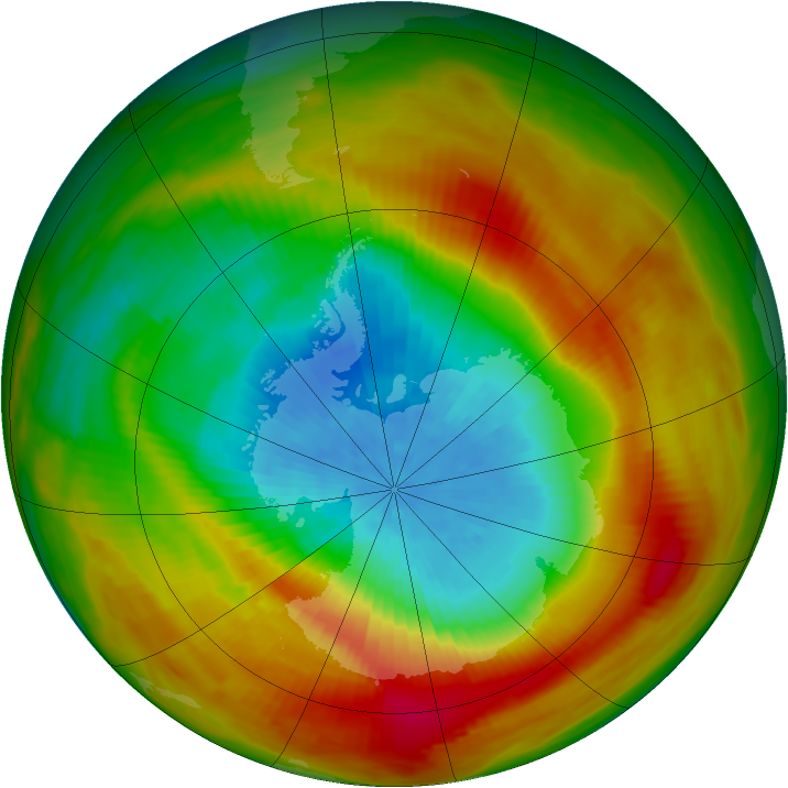 Antarctic ozone map for 09 October 1979